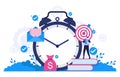 Businessman Thinking Time Management Business Strategy Illustration