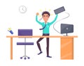 Businessman Throwing Keyboard Vector Illustration Royalty Free Stock Photo