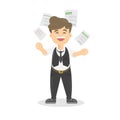 Businessman throws paper. Royalty Free Stock Photo