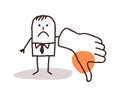 Businessman with thumb down