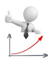 Businessman with thumb up and a graph Royalty Free Stock Photo