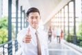 Businessman Thumbs up and expressing positivity celebrating suc Royalty Free Stock Photo