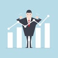 Businessman thumbs up with growth graph. Royalty Free Stock Photo