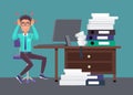 Businessman Tired of Work Vector Illustration Royalty Free Stock Photo