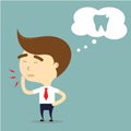 Businessman is toothache vector