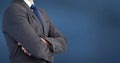 Businessman Torso against a neutral dark blue background Royalty Free Stock Photo