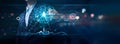 Businessman touch global business on customer networking and data exchanges, Digital marketing, Business strategy growth and