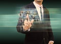 Businessman touch icon of social network Royalty Free Stock Photo
