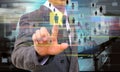 Businessman touch icon of social network Royalty Free Stock Photo
