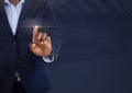 Businessman touching air light glow Royalty Free Stock Photo