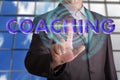 Coaching text with businessman