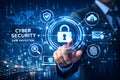 Businessman Touching Cyber Security Interface Highlighting Data Protection And Digital Privacy Royalty Free Stock Photo
