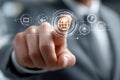 Businessman Touching Global Network Interface (433) photo Royalty Free Stock Photo