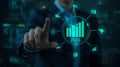 Businessman Touching 2026 Growth Chart Representing Financial and Technological Future Foresight and Development with Connected Royalty Free Stock Photo
