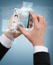 Businessman touching screen of smartphone Royalty Free Stock Photo