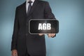 Businessman touching the word agb Royalty Free Stock Photo