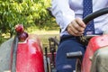 Businessman on tractor