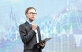 Businessman trader in glasses spectacles