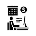 businessman trading online glyph icon vector illustration