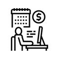businessman trading online line icon vector illustration