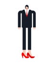 Businessman transsexual. Man in high heels. vector illustration
