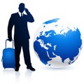 Businessman traveler with Globe