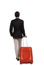 Businessman with trolley bag Royalty Free Stock Photo