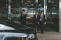 businessman and two bodyguards walking Royalty Free Stock Photo