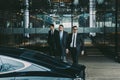 businessman and two bodyguards walking Royalty Free Stock Photo