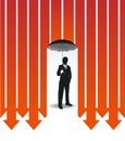 Businessman in Umbrella creative Finance safe idea Royalty Free Stock Photo
