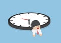 Businessman under the big clock, Deadline, Overtime concept