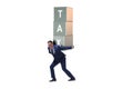 The businessman under heavy tax burden Royalty Free Stock Photo