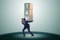 The businessman under heavy tax burden Royalty Free Stock Photo