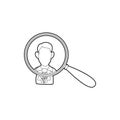 Businessman under magnifying glass icon Royalty Free Stock Photo