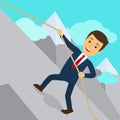 Businessman uphill climb