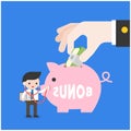 Businessman use stethoscope checking piggy bank Free Vector