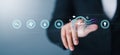 Businessman using chatbot in system artificial intelligence, chatbot application software on organization to digitally online,