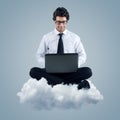 Businessman using cloud computing technology