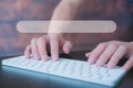 Businessman using computer keyboard typing searching Browsing Internet Data Information Royalty Free Stock Photo