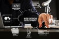 businessman using digital tablet and laptop computer and documen Royalty Free Stock Photo