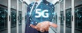 Businessman using 5G network interface 3D rendering Royalty Free Stock Photo