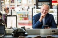 Businessman using his tablet at the airport Royalty Free Stock Photo