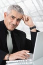 Businessman using laptop Royalty Free Stock Photo