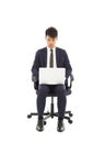 Businessman using laptop on the chair Royalty Free Stock Photo