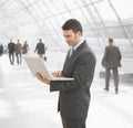 Businessman using laptop computer Royalty Free Stock Photo