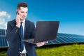 Businessman using renewable energy for his work