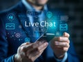 Businessman Using Smartphone for Live Chat Royalty Free Stock Photo