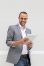 Businessman using tablet Royalty Free Stock Photo