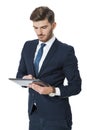 Businessman using a tablet computer Royalty Free Stock Photo