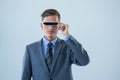 Businessman using virtual reality glasses Royalty Free Stock Photo